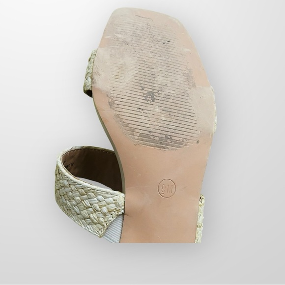 Joie Niki Natural Raffia Woven Block Heel Women's Cream Size 9  Sandals - Picture 3 of 10